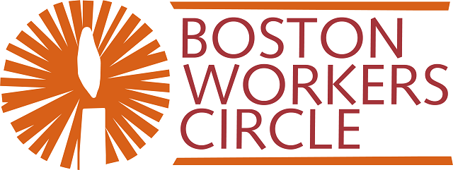 BWC logo (candle with rays of light) with text that reads "Boston Workers Circle"